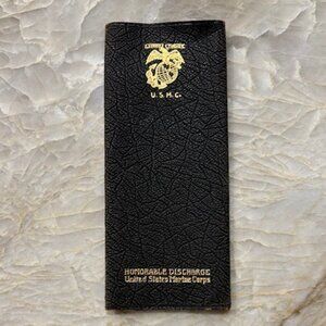 Vintage USMC US Marine Corps Honorable Discharge Leather Folder Rare